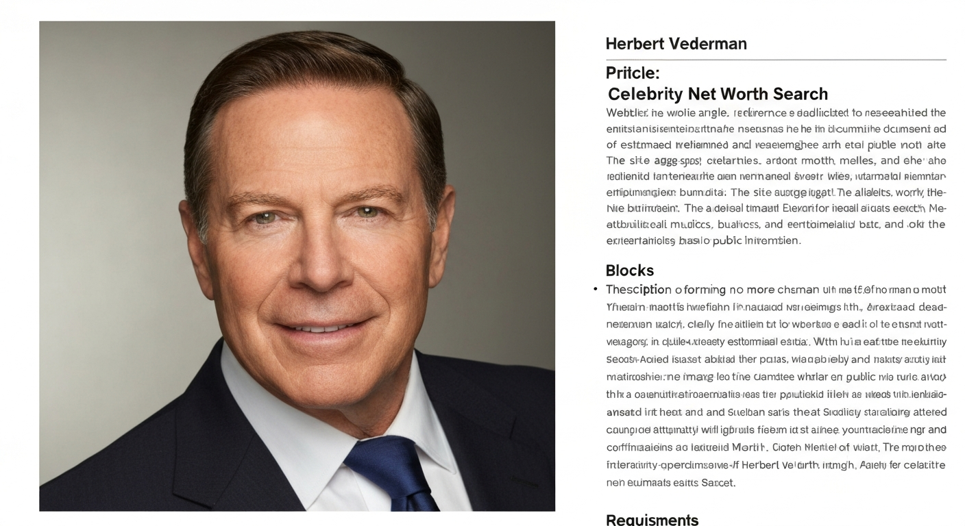 Herbert Vederman Net Worth: Estimate, Sources & Timeline
