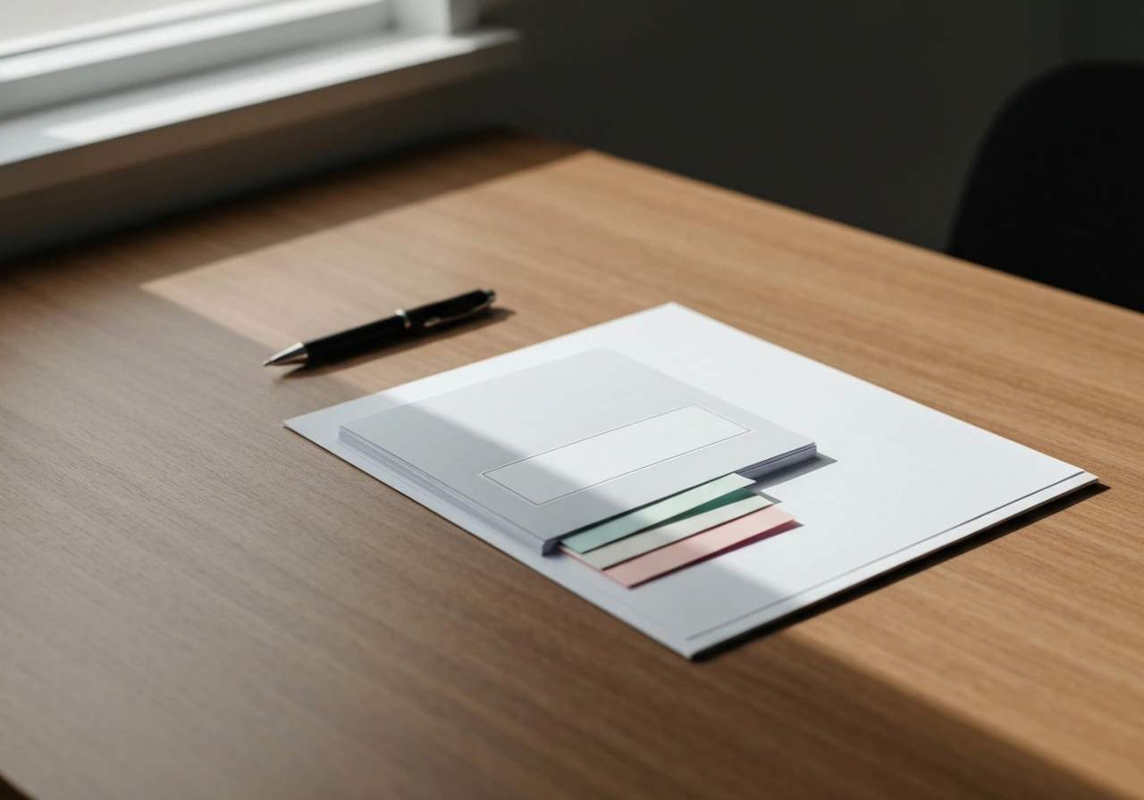 Minimal desk scene with neatly arranged papers, suggesting reported asset categories from filings
