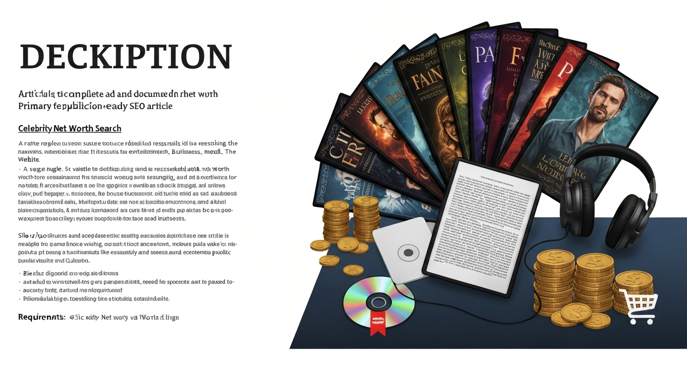 Montage of fictional fantasy book covers, an e-reader, headphones and revenue symbols representing an indie author's diversified income